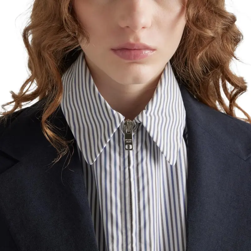 PRADA Striped Poplin Blouson Jacket-4