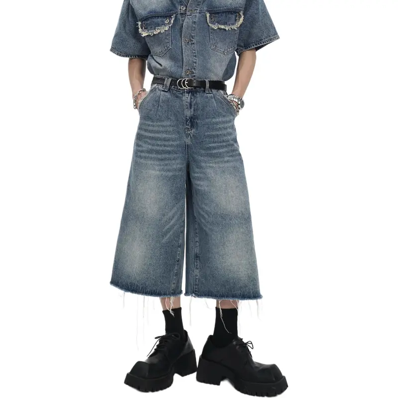 KVIV Denim Shorts Men Blue -3