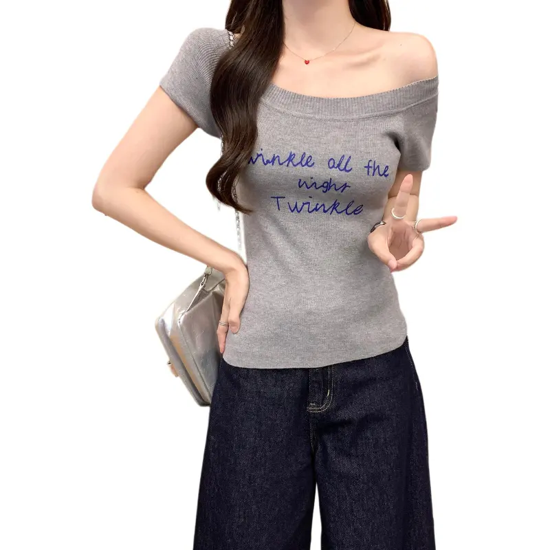 Mu Xiao Xin T Shirt Women's Gray-5