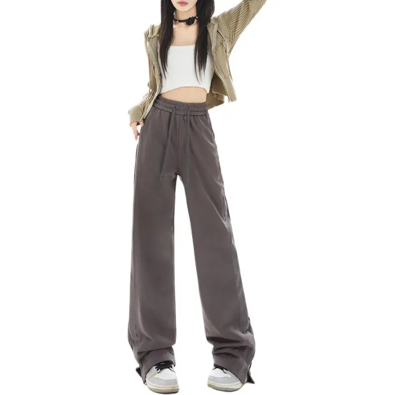 ZAVK Casual Pants Women's Khaki Gray-3
