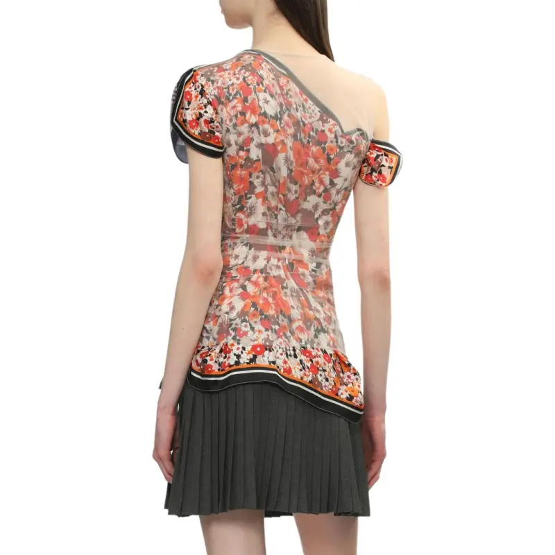 Marine Serre Silk scarves Layered Top-4