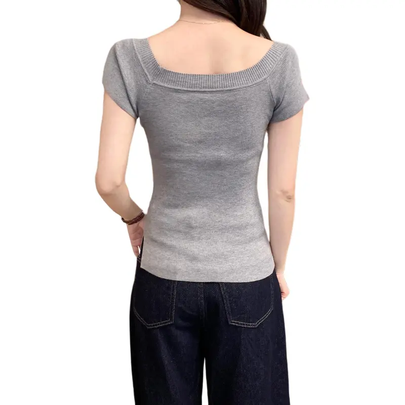 Mu Xiao Xin T Shirt Women's Gray-1