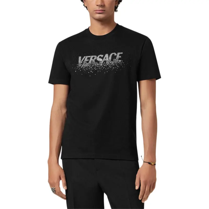 VERSACE Fading VERSACE Crystal embellished T Shirt-2