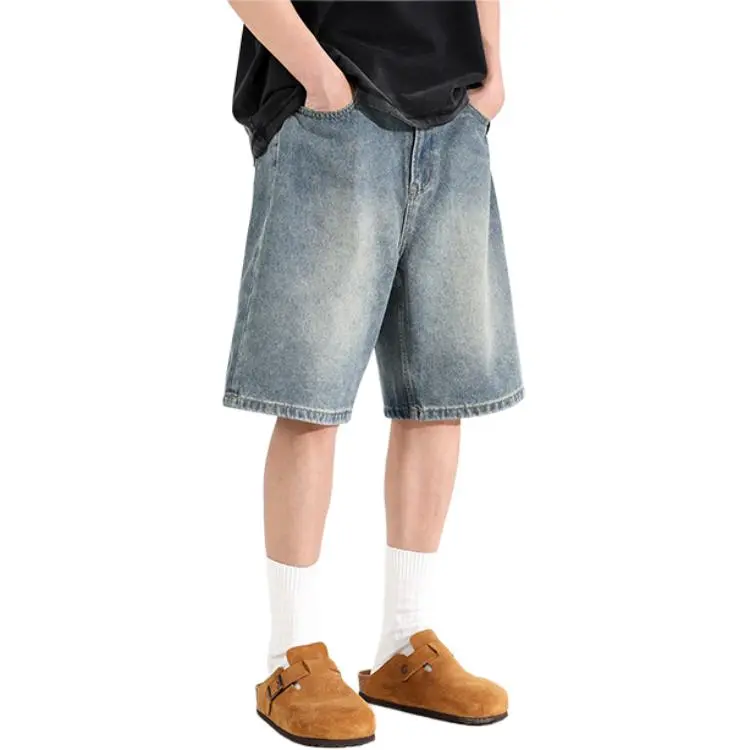 GOODHENLCE Denim Shorts Unisex Blue-1