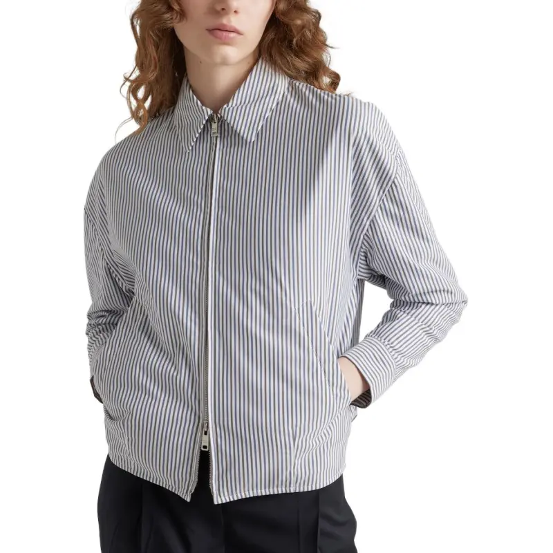 PRADA Striped Poplin Blouson Jacket-1