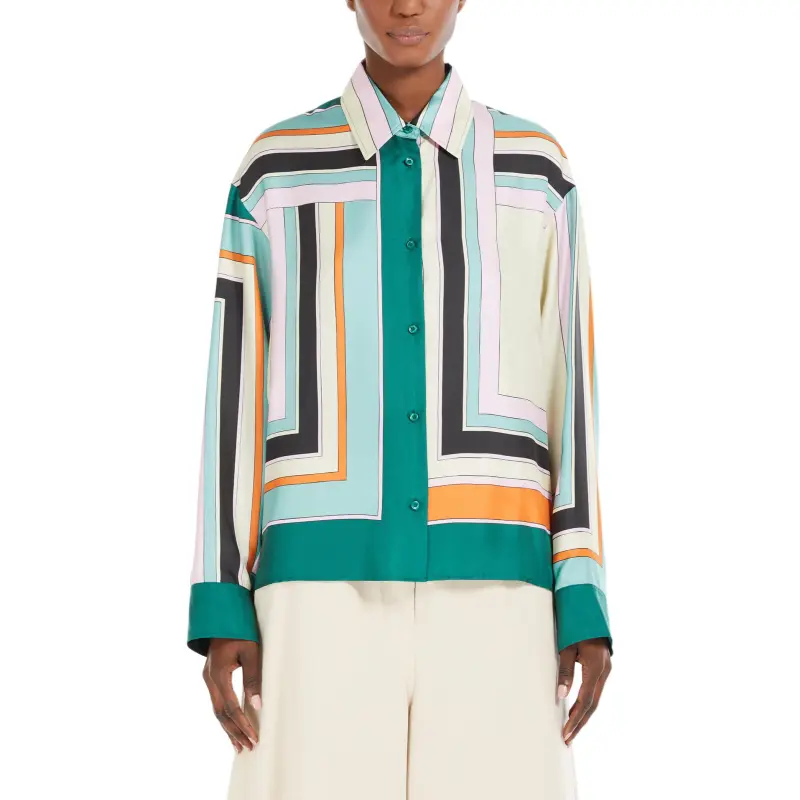 WEEKEND MaxMara Graphic Printed Button Up Shirt-2