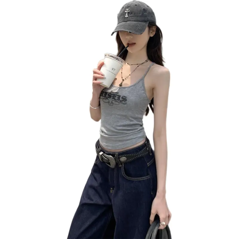 Mu Xiao Xin Camisoles Women's Gray-4
