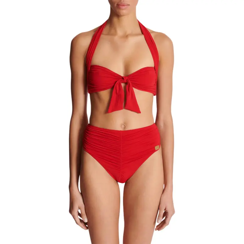 BALMAIN SS25 Two Piece Swimsuit Women's Red-1