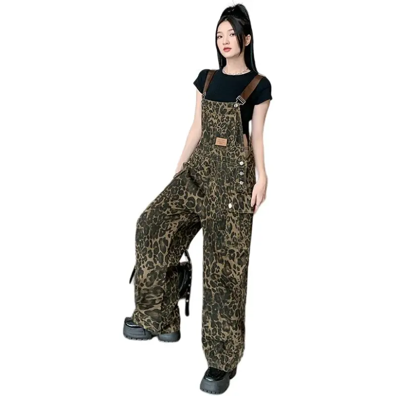 The Temptation Of The Muse Overalls Women's Leopard Print-0