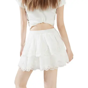 Rose Casual Short Skirts Women's White