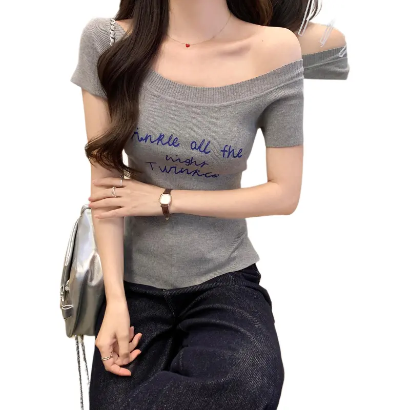 Mu Xiao Xin T Shirt Women's Gray-3