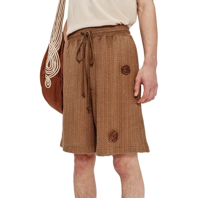 SONG FOR THE MUTE Daisy Chain Textured Drawstring Shorts-2