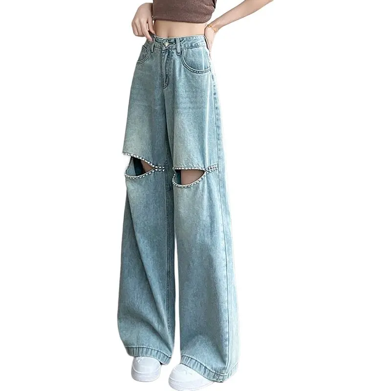 Mu Xiao Xin Casual Pants Women's Light Vintage Blue-5