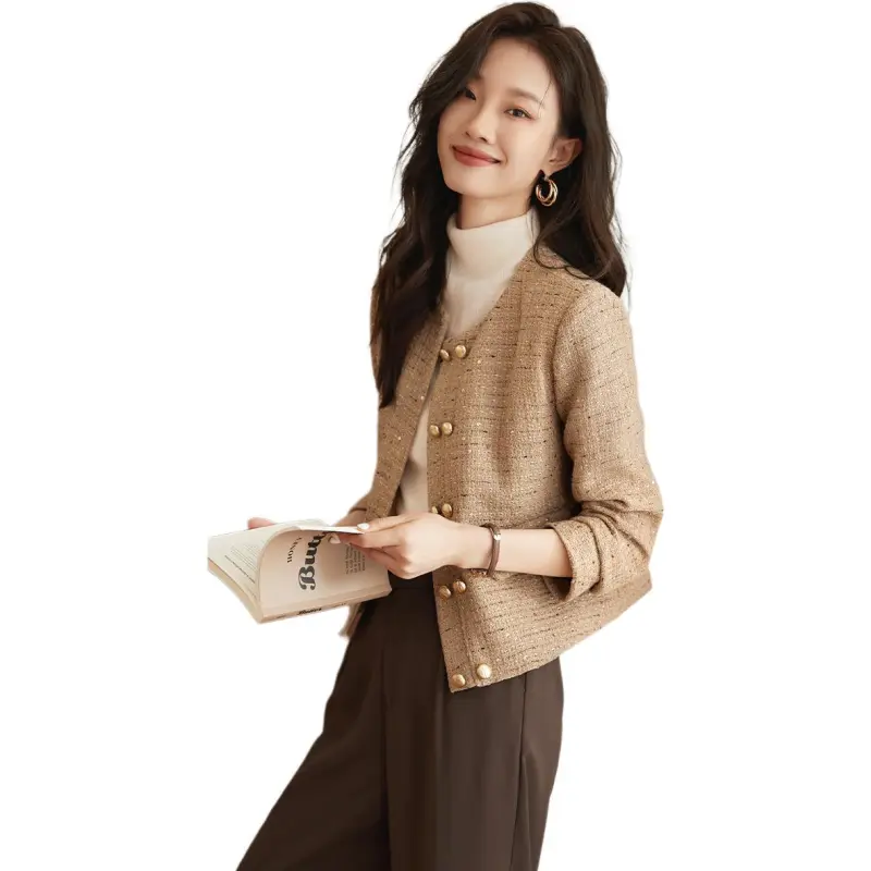Mo Han Yi Mei Jackets Coats Women's Khaki-2