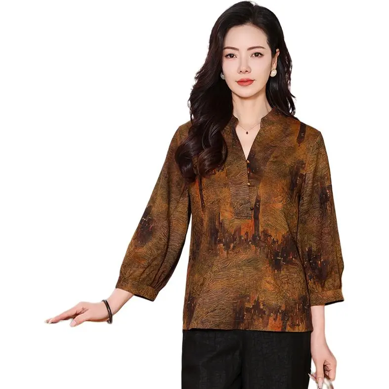 Yi Mengyuan Silk Shirt Women's Image Color-3