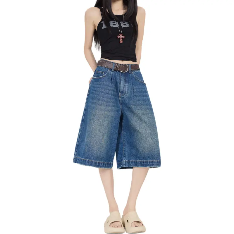 Kazakhstan Denim Shorts Women's-5