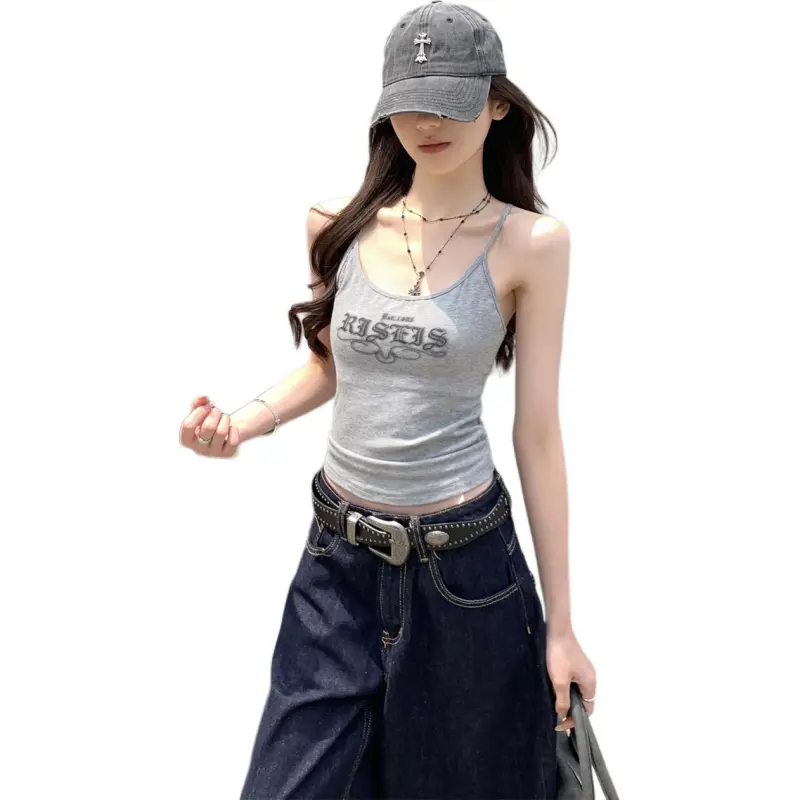 Mu Xiao Xin Camisoles Women's Gray-3