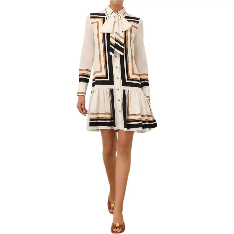 Zimmermann Pussy bow Collar Mini Dress-1
