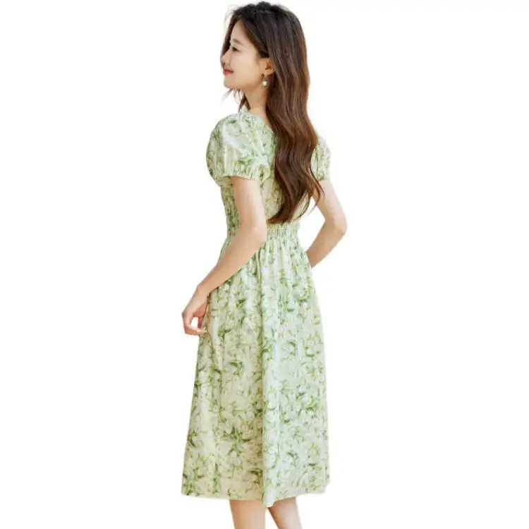 PIERRE CARDIN Short Sleeved Dress Women's Aqua Green Floral-4