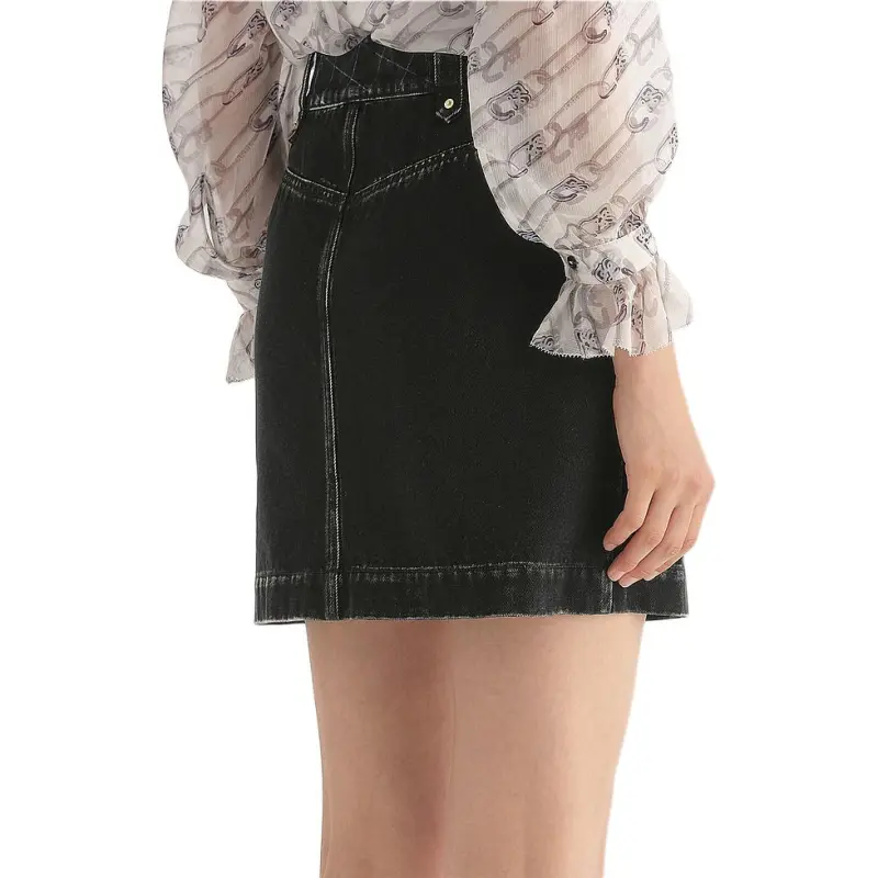 KARL LAGERFELD FW23 Denim Short Skirts Women's Black-5