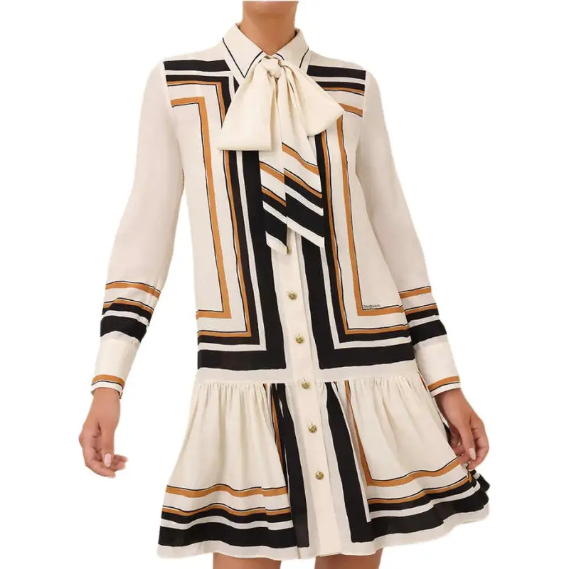 Zimmermann Pussy bow Collar Mini Dress-2