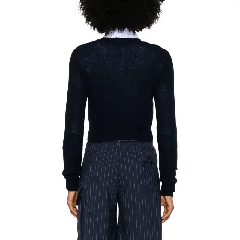 MIU MIU Logo Intarsia Crewneck Knitted Jumper-3