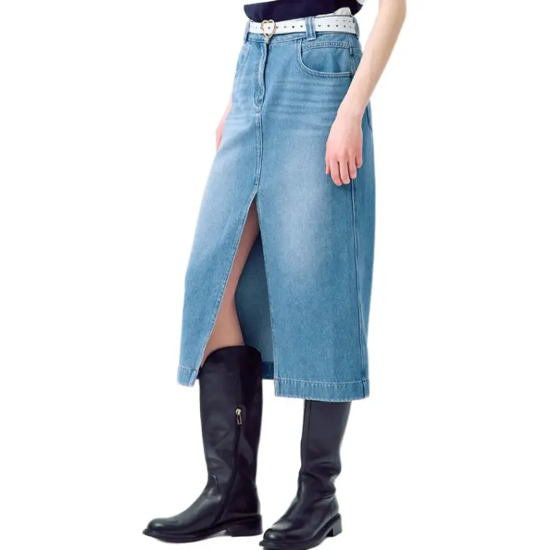 HAZZYS Casual Long Skirt Women's Blue-1