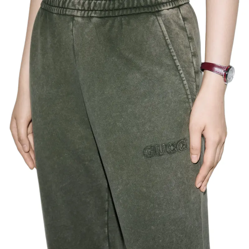 GUCCI Logo embroidered Cotton Track Pants-4