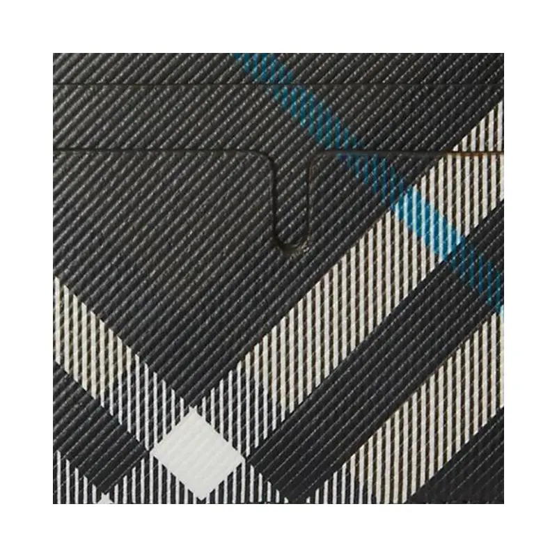 Burberry PU Polyurethane With Polyester Card Holder Men's Black & White & Blue-2
