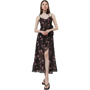 DPLAY Slip Dress Women's Dark Night Pink Undertone Rose