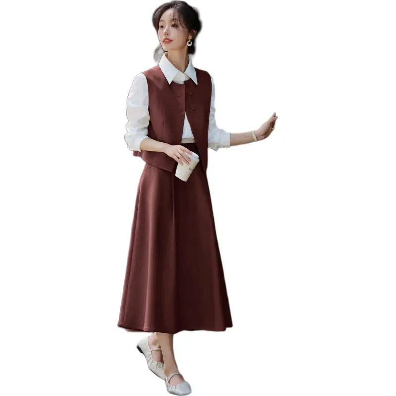 Mo Han Yi Mei Skirt Set Women's Red-2