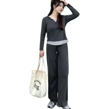 DOSOHEB Casual Suit Women's Gray