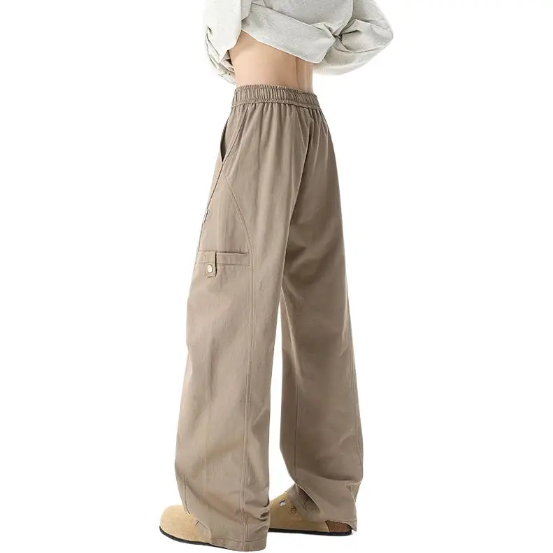 HCHUICHENG Casual Pants Unisex Khaki-6