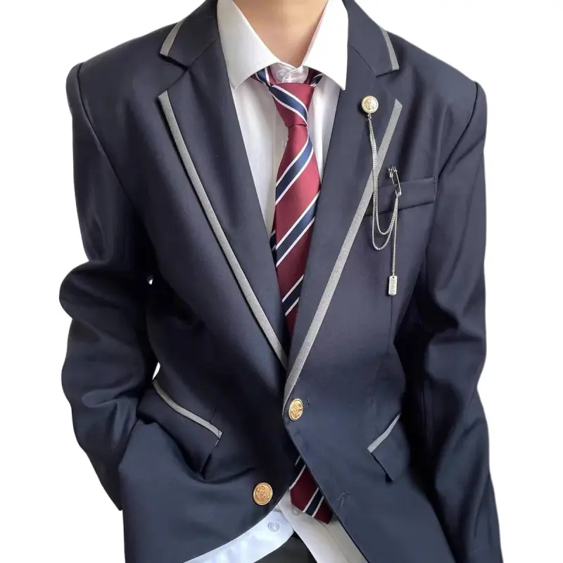 FALIAMS Business Suits Unisex Navy Blue Business Suit Coat-1
