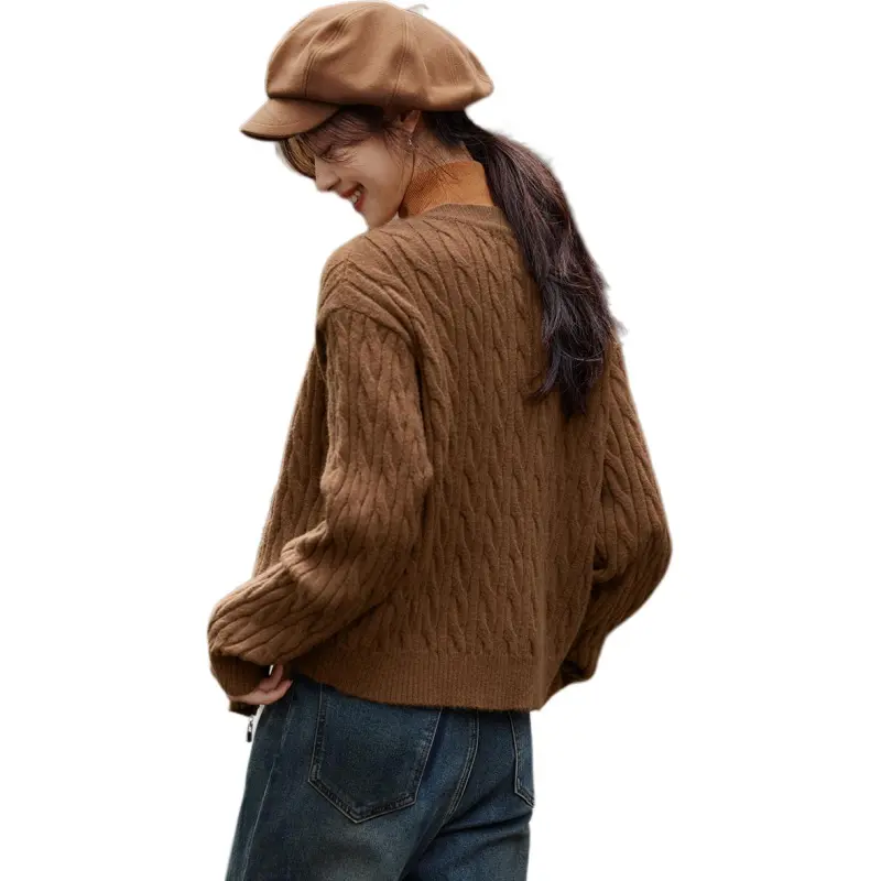 Mo Han Yi Mei Knitwear Women's Coffee-4