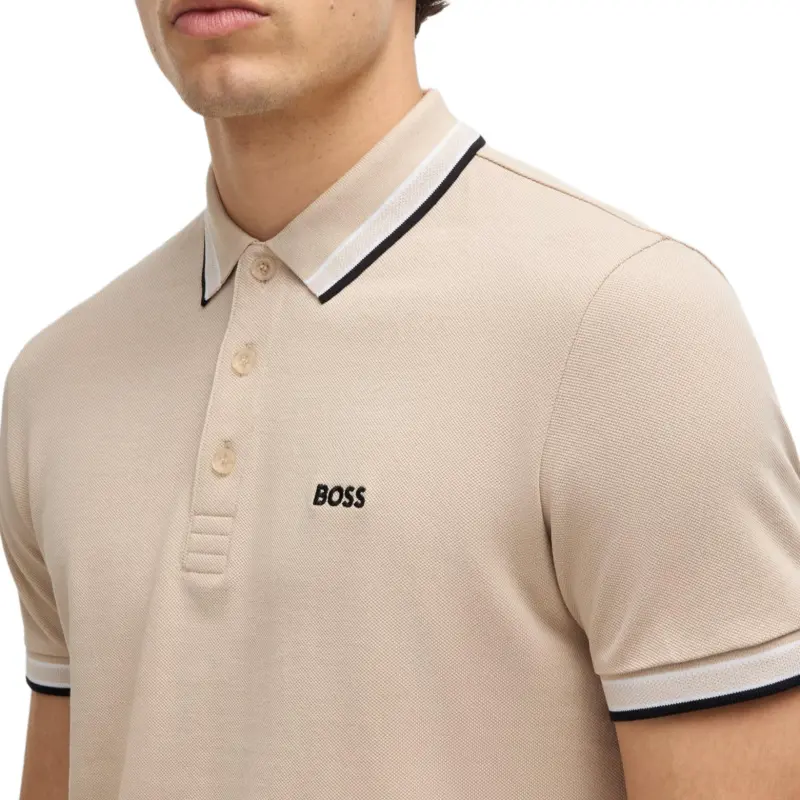 HUGO BOSS Polo Shirts Men Light Beige-4