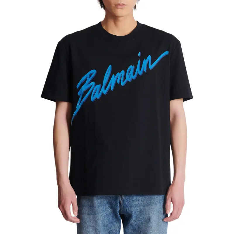 BALMAIN Flocked finish T shirt-1