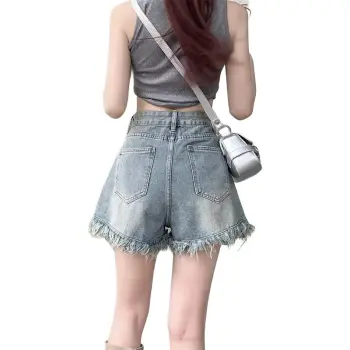 Ordifen Denim Shorts Women's Blue