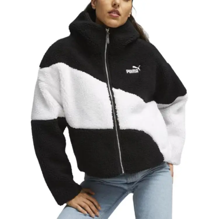 PUMA Big Cat Velvet feel Coat Women's Black White-2
