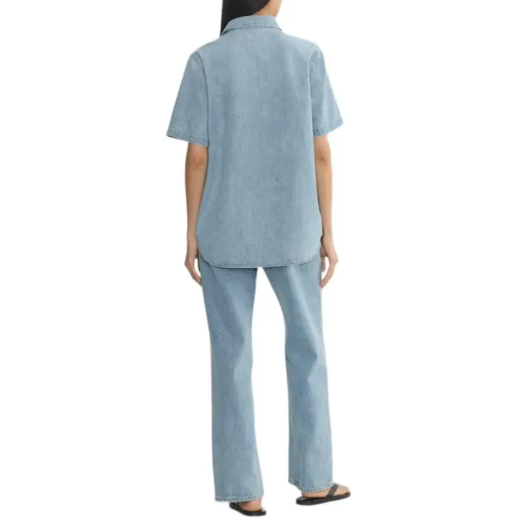 ARITZIA SS25 Denim Forum The '90s Vintage Shortsleeve Denim Shirt Women's-2