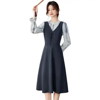 Like The Age Of Water Fall Long Sleeved Dress Loose Fit Women's