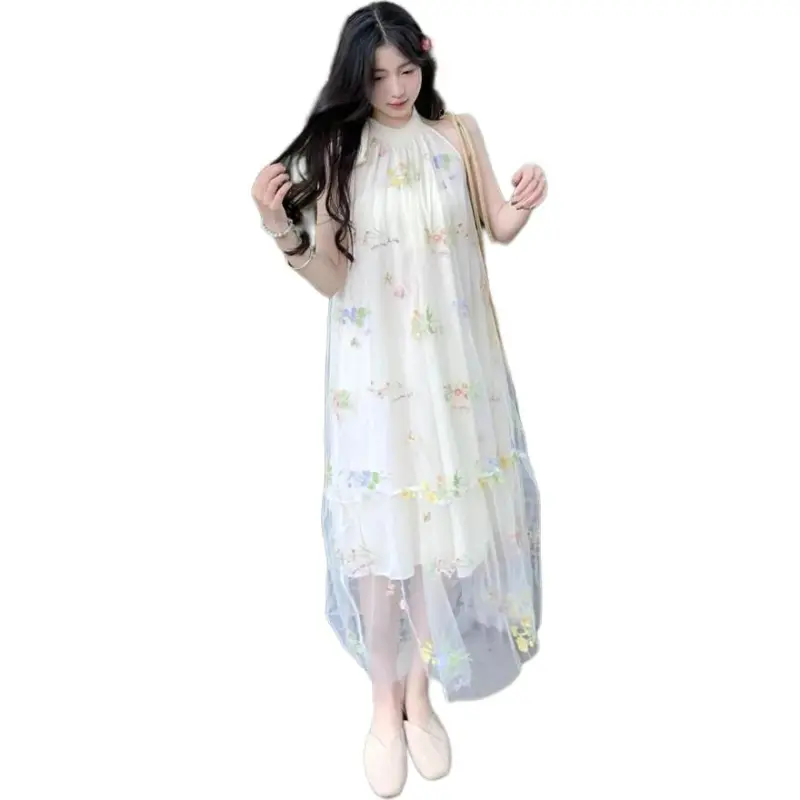 Flowers In Water Sleeveless Dress Women's-2