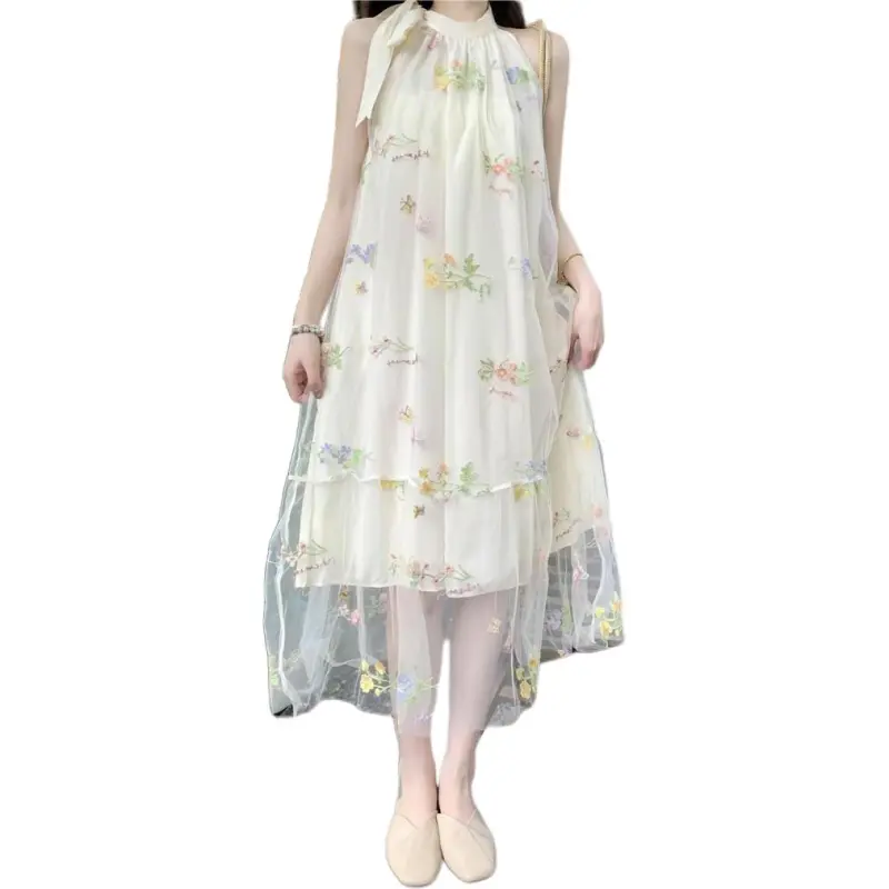 Flowers In Water Sleeveless Dress Women's-3