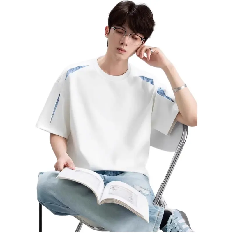 DUATOGE T Shirts Men White -2
