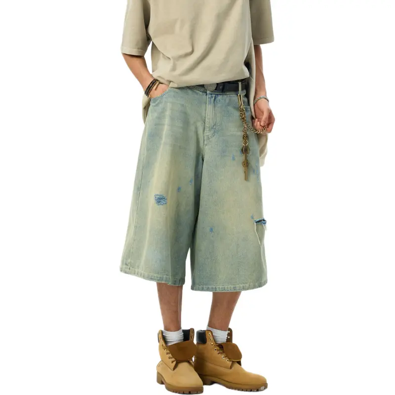 JHYQ Denim Shorts Unisex Blue-2