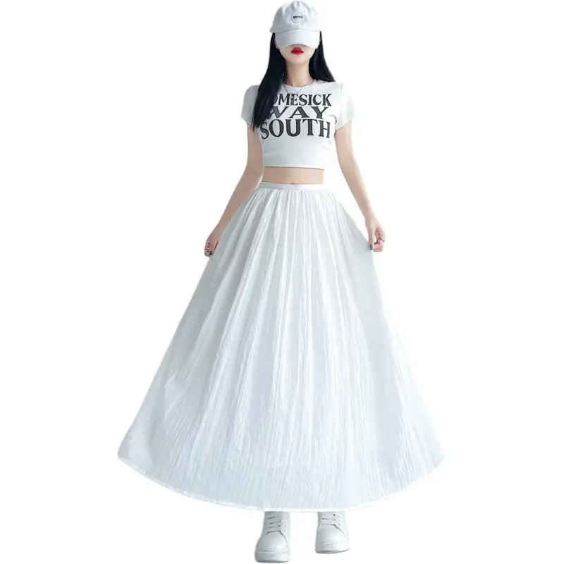 Flowers In Water Casual Long Skirt Women's-1