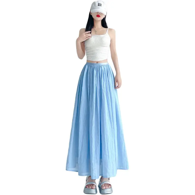 Flowers In Water Casual Long Skirt Women's-6