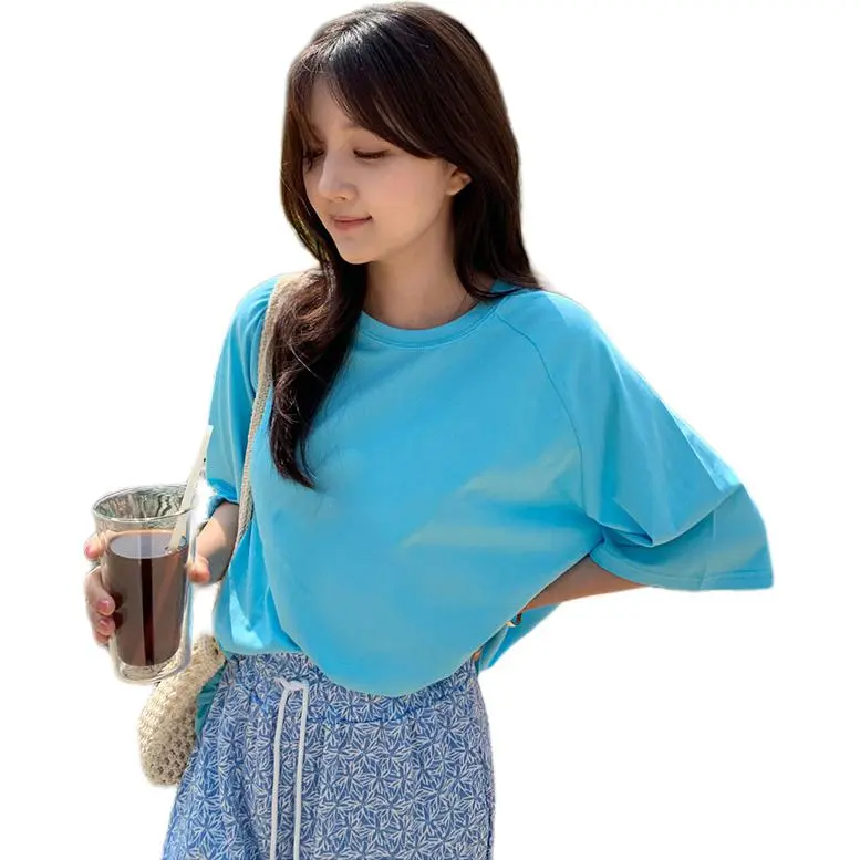 Mu Xiao Xin T Shirt Women's Aqua Blue-0