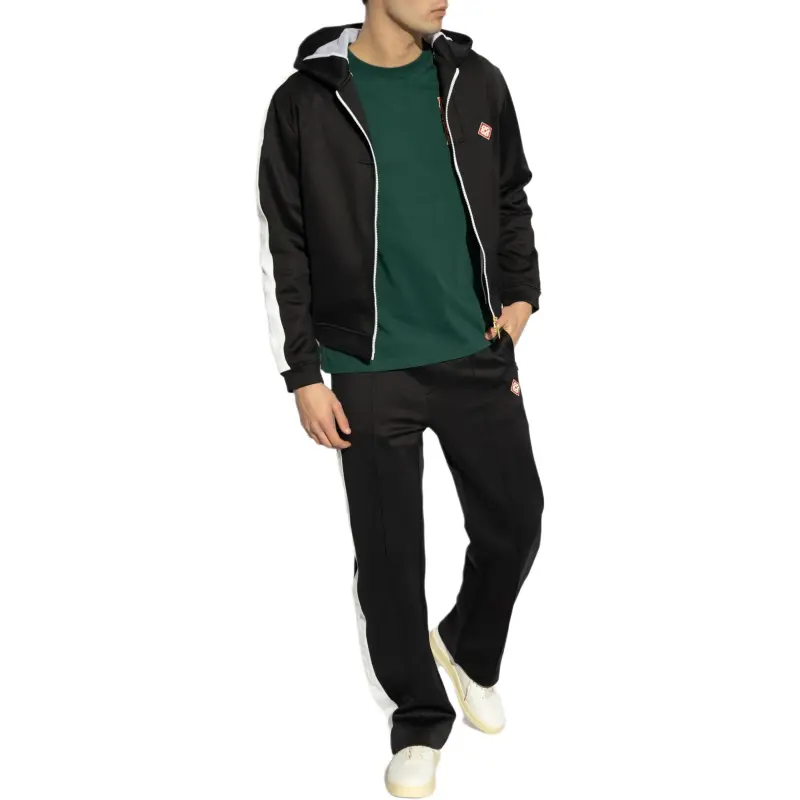 CASABLANCA Logo Patch Zipped Hoodie-3