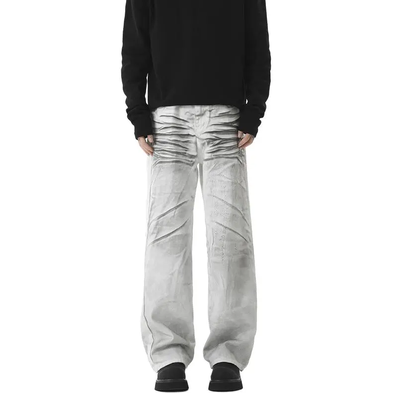 HOKLV Jeans Unisex White-1